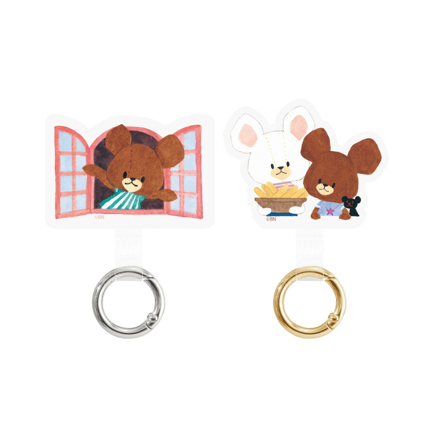 楽天市場】くまのがっこう スマホケースに挟むだけ マルチリングプラス