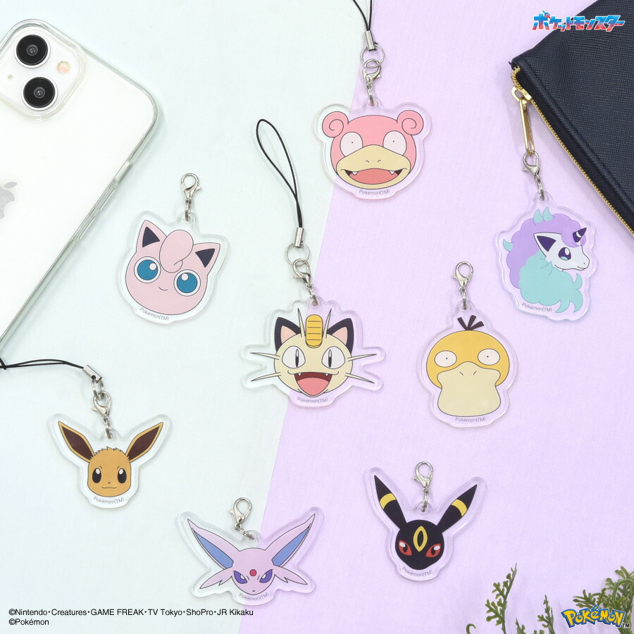 【公式】ポケットモンスター モバイルアクリルストラップ イーブイ プリン ニャース コダック ヤドン エーフィ ブラッキー ポニータ ガラルのすがた スマホストラップ 携帯ストラップ アクリル キーホルダー チャーム ストラップ クリア スマートフォン画像