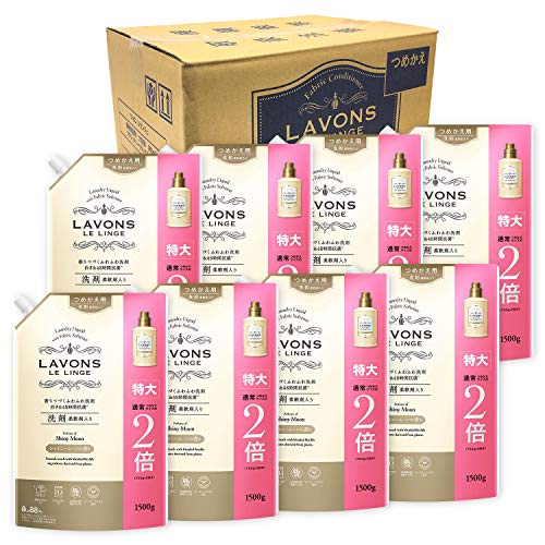 【ケース販売】 ラボン 柔軟剤入り 洗濯洗剤 シャイニームーン [フローラルグリーン]の香り 詰め替え 特大 1500g×8個 送料無料