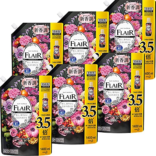 【ケース販売】フレアフレグランス 柔軟剤 リッチフローラルの香り 詰め替え 大容量 1400ml×6個 送料無料