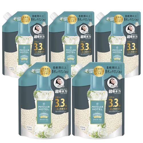 レノア ハピネス アロマジュエル 香り付け専用ビーズ ホワイトティー 詰め替え 1410mL×5袋 [大容量] [ケース品] 送料無料