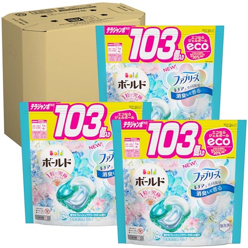 ボールド 洗濯洗剤 ジェルボール4D フレッシュフラワーサボン 詰め替え 103個×3袋 [大容量] [ケース品] 送料無料