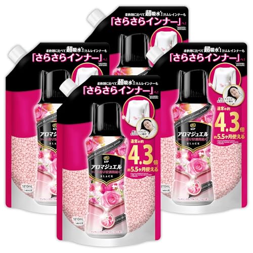 レノア ハピネス アロマジュエル 香り付け専用ビーズ アンティークローズ＆フローラル 詰め替え 1810mL×4袋 [大容量] [ケース 送料無料