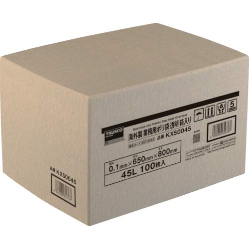 TRUSCO(トラスコ) 海外製 業務用ポリ袋 透明・箱入 0.1×70L 100枚入 KXS0070 送料無料