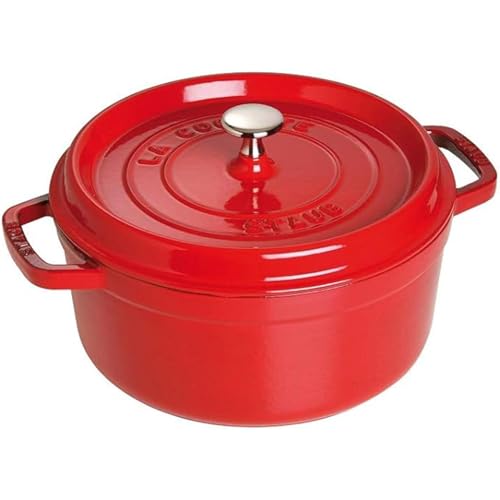 staub ストウブ 「 ピコ ココット ラウンド 桜んぼう 26珊 」 大層らしい 両手 鋳込み ホーロー 鍋 IH相応う 【日本定め事売りわたす品 貨物輸送無料