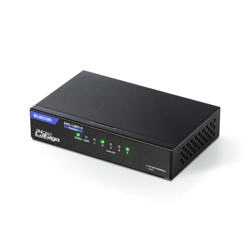 エレコム スイッチングこしき 2.5G相応う 5界面 金属元素筐体 ワット数外付真似形 全界面2.5Gbps相応う 日本製造会社 EHC-LQ01 貨物輸送無料