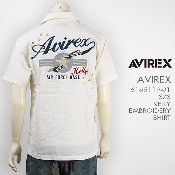 【貨物輸送無料】Avirex アビレックス 半袖 刺しゅう ケリープルオーバー AVIREX S/S KELLY EMBROIDERY SHIRT 6165119-01【smtb-tk】