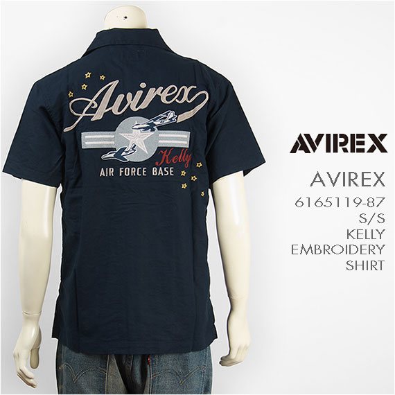 【貨物輸送無料】Avirex アビレックス 半袖 刺しゅう ケリープルオーバー AVIREX S/S KELLY EMBROIDERY SHIRT 6165119-87【smtb-tk】