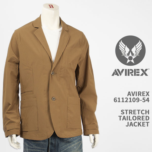 Avirex アビレックス 伸ばすこと テーラード 上衣 AVIREX STRETCH TAILORED JACKET 6112109-54【国内置き目品/AVI-TEX】