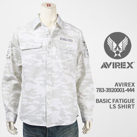 Avirex アビレックス ベーシック ファティーグ シャツ AVIREX BASIC FATIGUE L/S SHIRT 783-3920001-444【国内正規品/ミリタリー/長袖】
