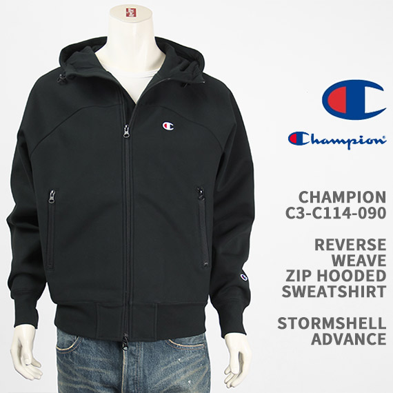 Champion チャンピオン スウェットパーカー フルジップ リバースウィーブ ストームシェル アドバンス CHAMPION REVERSE WEAVE STORMSHELL ADVANCE ZIP HOODED SWEAT SHIRT C3-C114-090【国内正規品/裏起毛/ジップアップ】