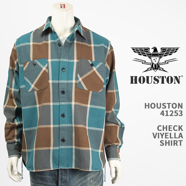 HOUSTON ヒューストン ワークシャツ チェック ビエラ HOUSTON CHECK VIYELLA SHIRT 41253-TQ【国内正規品/綿100％/長袖】