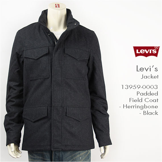【国内正規品・送料無料】Levi's リーバイス パッデッド フィールドコート ヘリンボーン ブラック Levi's Jacket 13959-0003【smtb-tk】｜ジーンズ　ジーパ　ウェブサイト