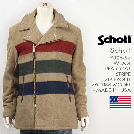 Schott ショット 769 WOOL PEA COAT ZIP FRONT 楽天市場】Schott[ショット] 769 WOOL PEA COAT ZIP FRONT