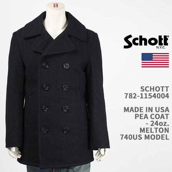 SCHOTT(ショット) 769 WOOL ZIP PEA COAT ネイビー Schott N.Y.C（ショット） Schott ピーコート ジップライダース 769