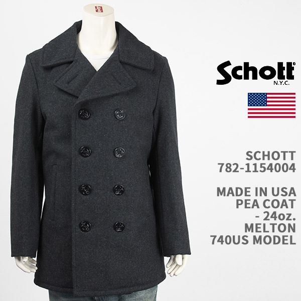 SCHOTT(ショット) 769 WOOL ZIP PEA COAT ネイビー 正規取扱 SCHOTT(ショット) 769 WOOL ZIP PEA COAT(ウールジップ