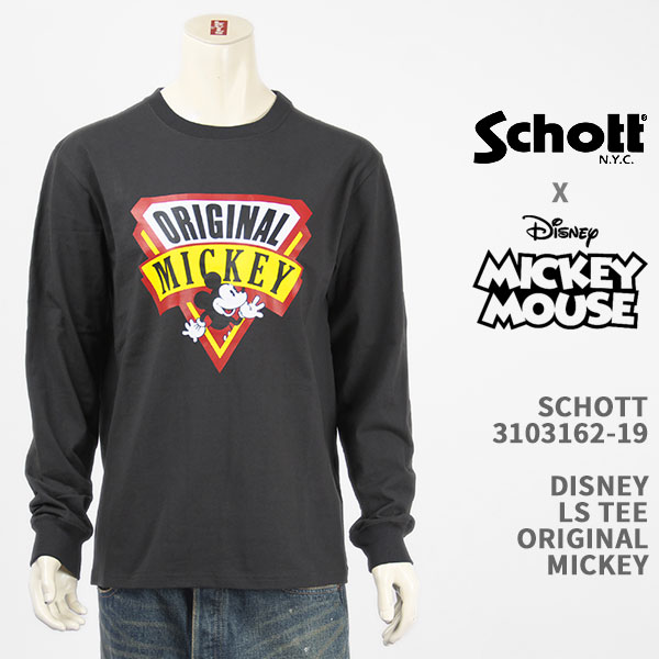 高速配送 Schott Disney ショット ディズニー ミッキーマウス ｔシャツ Schott Disney T Shirt Original Mickey 19 国内正規品 長袖 ロンt 大流行中 Mbbsdds2k23 Org