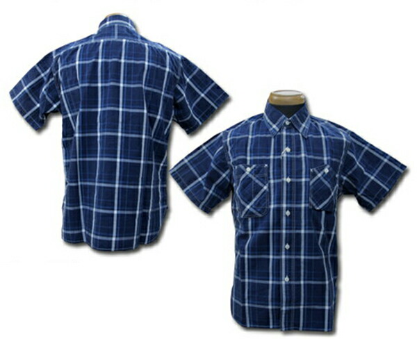 Sugar Cane（シュガーケーン） Sugar Cane Light “INDIGO BROAD CHECK”半袖細工物プルオーバーsc36932-15SS