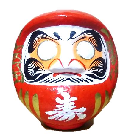 紅白の幸福だるま 卯三郎こけし 幸福だるま（紅白）のこけし｜木のおもちゃ ポプリの森