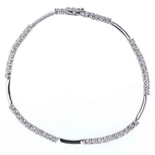DeBeers デビアス K18WG ライン ホワイトゴールド LINEブレスレット 