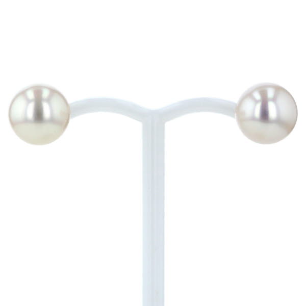 Pt900 プラチナ ピアス パール 真珠 8.2mm 一粒 シンプル デザイン【新品仕上済】【af】【中古】【送料無料】