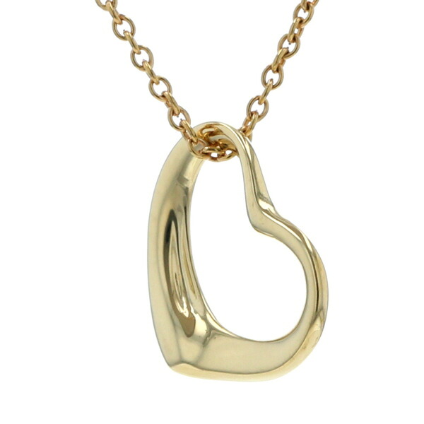 TIFFANY & Co. ティファニー K18YG イエローゴールド エルサペレッティ オープンハート ネックレス 40cm 【新品仕上済】【zz】【中古】【送料無料】