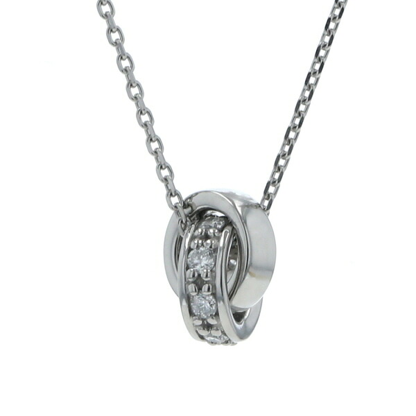 Canal4℃ ヨンドシー Pt850 プラチナ ネックレス ダイヤモンド ダブルサークル 現行 シンプル 40cm 箱付【新品仕上済】【zz】【中古】【送料無料】｜銀座東洋ジュエリー
