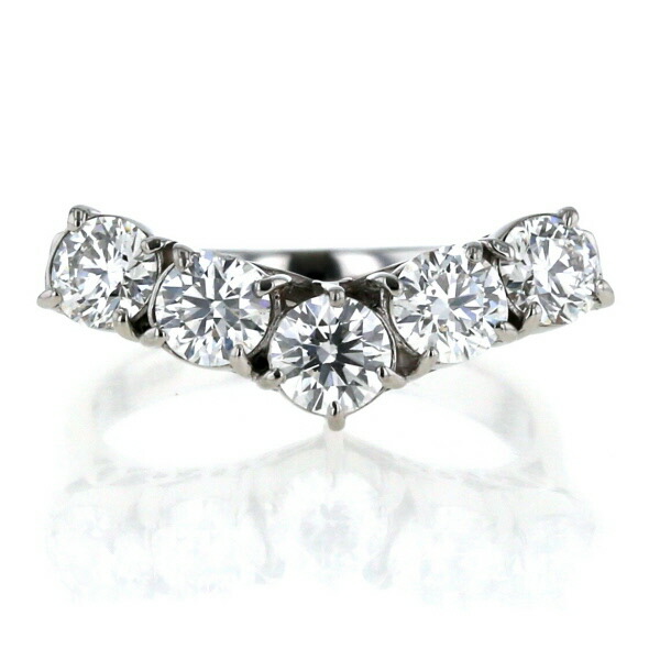 楽天市場】Pt900 プラチナ リング ダイヤモンド1.01ct 7粒 V字