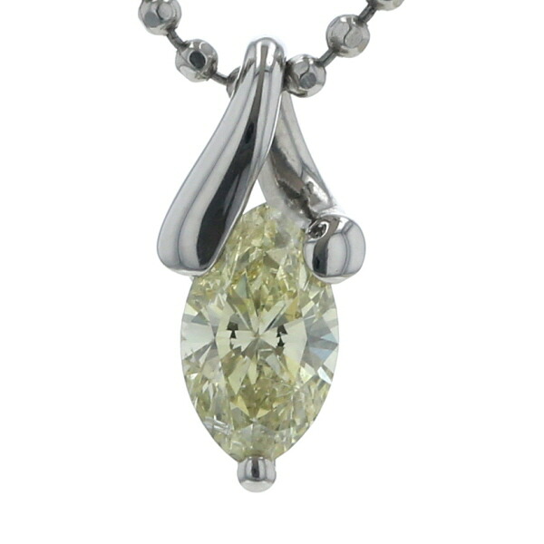 Pt900 Pt850 プラチナ ネックレス ダイヤモンド 0.58ct 一粒石 マーキス UnderS 41cm 鑑定書【新品仕上済】【zz】【中古】【送料無料】｜銀座東洋ジュエリー