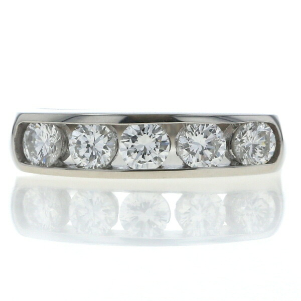 Pt900 プラチナ リング ダイヤモンド 1.003ct 5石 一文字 ストレート 指輪 16.5号 【新品仕上済】【zz】【中古】【送料無料】｜銀座東洋ジュエリー