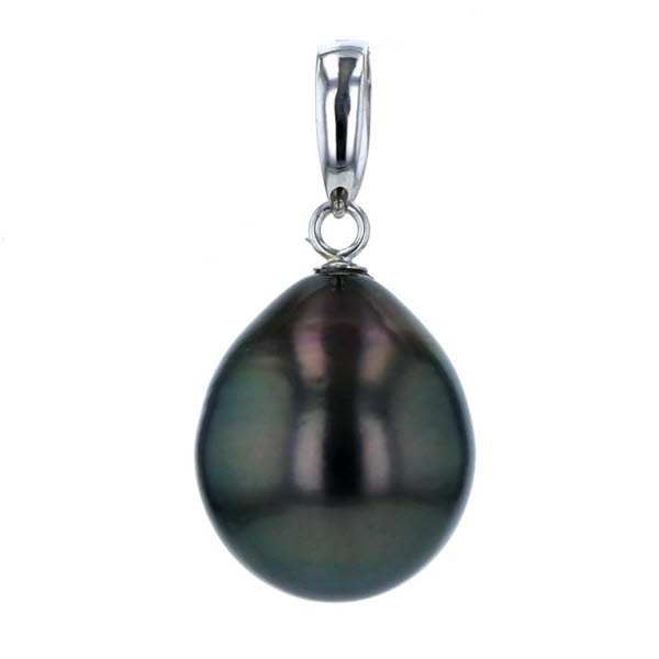 高品質 ネックレス ペンダント K4wg ホワイトゴールド 新品仕上済 El 中古 送料無料 レディース デザイン 上品 パール 10 0mm 黒蝶真珠 ネックレストップ Fah Co Bw