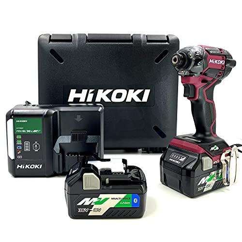 HiKOKI(ハイコーキ) 第2世代36Vインパクトドライバ フレアレッド 小型軽量化 ビット振れ軽減 トリガーフィーリング向上 Bluetooth搭載蓄電池2個・充電器・ケース付き WH36DC(2XPRS)
