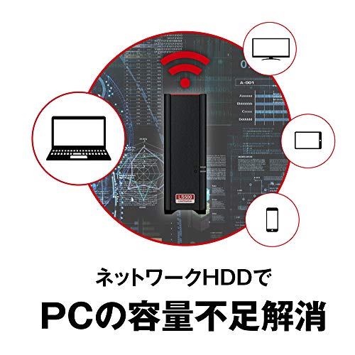 BUFFALO NAS スマホ/タブレット/PC対応/ブラック ネットワークHDD 3TB