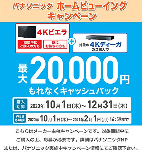 パナソニック 2TB 3チューナー おうちクラウドDIGA 4K放送長時間録画 W