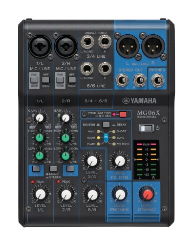 ヤマハ YAMAHA 6チャンネルミキシングコンソール MG06X 最大 2 Mic / 6 Line入力( 2 モノラル+2 ステ?オ 送料無料