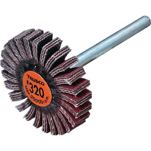ＴＲＵＳＣＯ セラミックフラップホイール 軸径３ｍｍ ＃３２０ 外径２０×幅５×軸長３０ （１０個入） TCF2005-CE-320 送料無料
