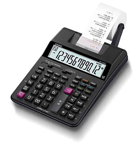 カシオ 印刷人計算器 事務机手合い 12桁 HR-170RC-BK 貨物輸送無料