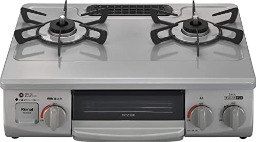 リンナイ ガステーブル プロパンガスLPG用 幅約56cm 片面焼きグリル 左強火力 KG35NGRL/LP スカイグレー 送料無料
