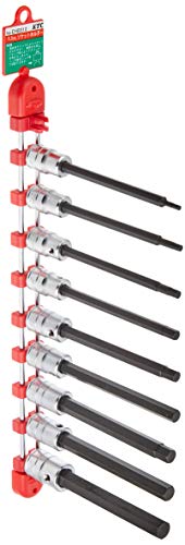 京都機械工具(KTC) 9.5粍 (3/8in) ロングヘキサゴン ビットソケット 仕掛ける 9個組 TBT3L09H 貨物輸送無料