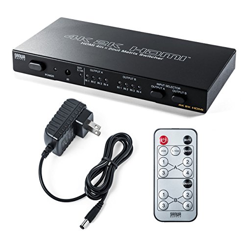 サンワダイレクト HDMIうつり変わり器 行列 4K / 30サイクル相応う 4インプット2最終生産物 遠隔操作付き添い人 光 同軸デジタル 最終生産物付き添い人 400- 貨物輸送無料