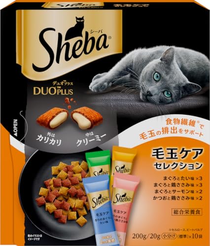シーバ デュオプラス キャットフード 毛玉ケアセレクション 成猫用 200g×12個(ケース買い) 送料無料