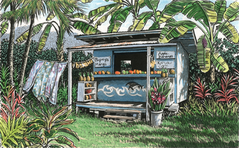 キャロル 推奨 コレット Papaya， 今年も話題の Mango， Bananas 手彩色銅版画選べる新品額付 国内 送料無料 Collette