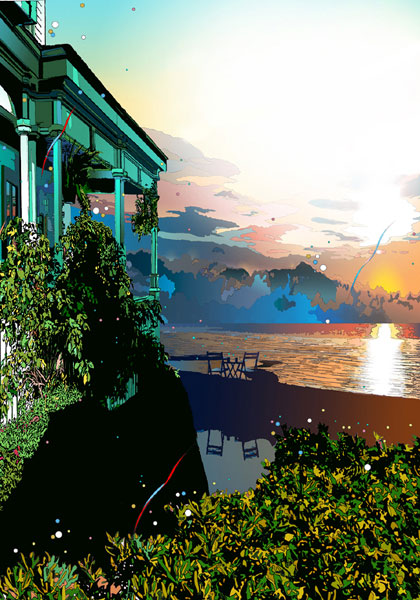 ◆ 鈴木英人 「ウィニペグ　サンセット　イメージ」 -WINNIPEG SUNSET IMAGE- 2001年 EMグラフ　額付版画作品 ＜br /＞国内送料無料 137,500円