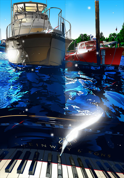 楽天市場】鈴木英人「二人の気持」-COUPLE HEART- 2001年 EMグラフ 額