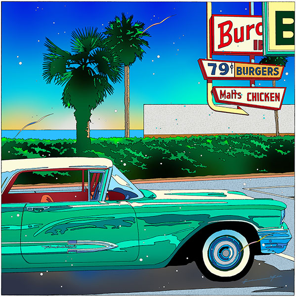 楽天市場 鈴木英人 潮騒海岸通り 17年 Emグラフ 額付版画作品国内 送料無料 アート アロマ グレイス