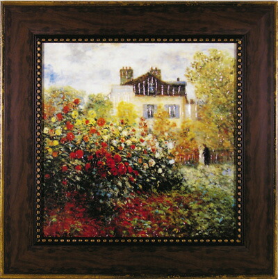 楽天市場】モネ作品 ダリアの咲く庭 ポスター 軽量アルミ製フィット