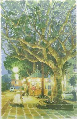 楽天市場】笹倉鉄平 「ローテンブルクの雨」 2004年 シルク