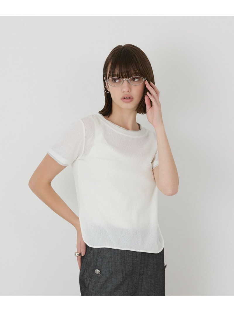 シアーテレコカットトップ GRACE CONTINENTAL グレースコンチネンタル トップス カットソー・Tシャツ ブラック ブラウン ホワイト【送料無料】[ Fashion]｜gracecontinental／wythecharm 13,464円