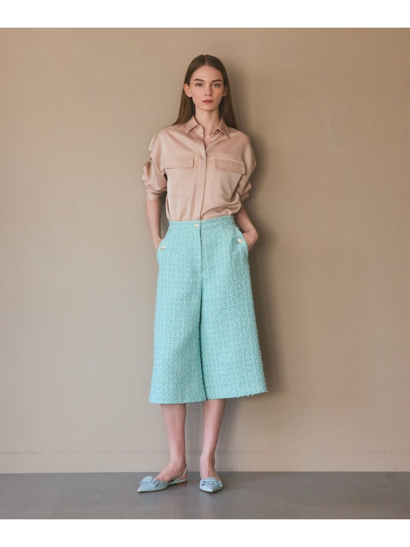 【SALE／30%OFF】ツイードクロップドパンツ GRACE CONTINENTAL グレースコンチネンタル パンツ その他のパンツ グリーン【RBA_E】【送料無料】[ Fashion]｜gracecontinental／wythecharm