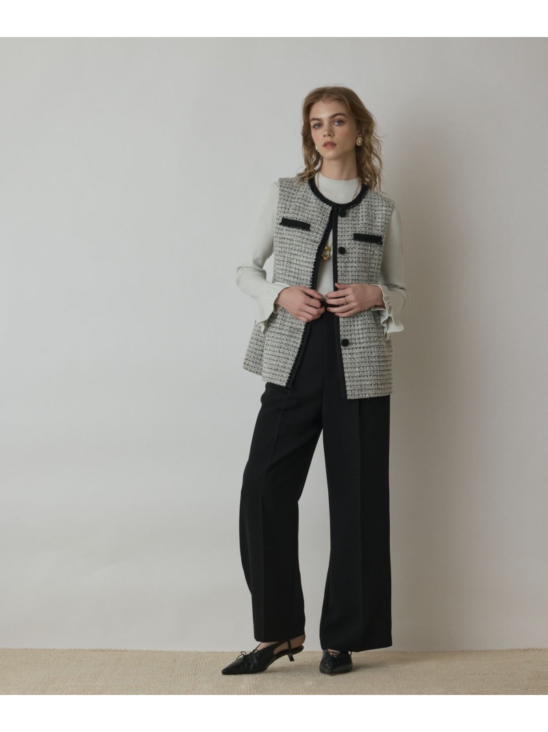 【SALE／40%OFF】ツイードペプラムベスト GRACE CONTINENTAL グレースコンチネンタル トップス より良い・ジレ 白いこと 黒いこと【RBA_E】【貨物輸送無料】[ Fashion] レディースファッション-ベスト・ジレ-トップス